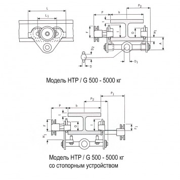 Крановые тележки Yale HTG (500-5000 кг) (с механическим цепным приводом) Крановые тележки Yale HTG (500-5000 кг) (с механическим цепным приводом)-2