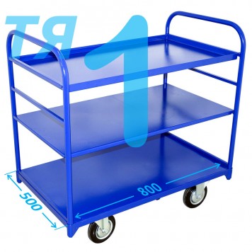 Тележка платформенная трехъярусная ТЯ 1 (г/п 300-550 кг, 500х800 мм, колёса на выбор)-0