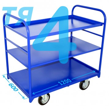 Тележка платформенная трехъярусная ТЯ 4 (г/п 300-550 кг, 600х1200 мм, колёса на выбор) Тележка платформенная трехъярусная ТЯ 4 (г/п 300-550 кг, 600х1200 мм, колёса на выбор)-0