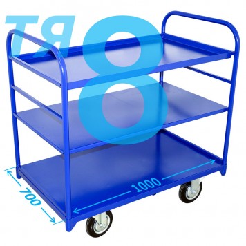 Тележка платформенная трехъярусная ТЯ 8 (г/п 300-550 кг, 700х1000 мм, колёса на выбор)-0