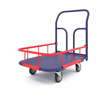 Тележка платформенная с бортиком 17 см ТПБ 1 (г/п 300-550 кг, 500х800 мм, колёса на выбор)-0