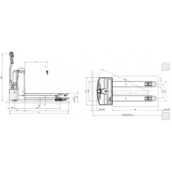 Тележка паллетная с электроприводом подъёма и передвижения EGU PS 14-1