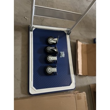 Тележка платформенная 150 кг TOR PH150 (705х460) со складной ручкой (резиновые колеса 125 мм)-0