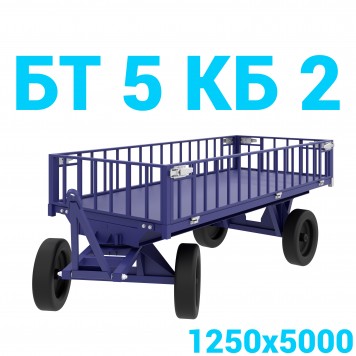 Тележка большегрузная с фанерным настилом и решетчатыми бортами БТ 5 КБ 2 1250х5000 Тележка большегрузная с фанерным настилом и решетчатыми бортами БТ 5 КБ 2 1250х5000-0