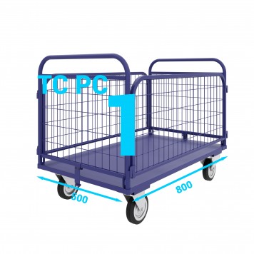Тележка платформенная со складываемыми ручками и съемными бортами ТС РС 1 500х800-0