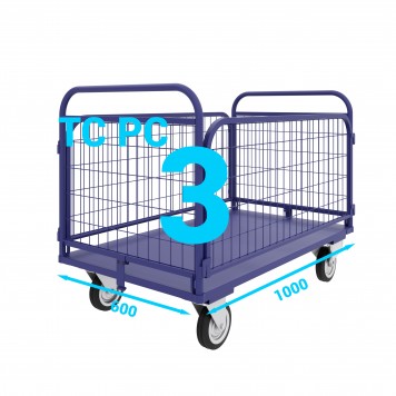 Тележка платформенная со складываемыми ручками и съемными бортами ТС РС 3 600х1000-0
