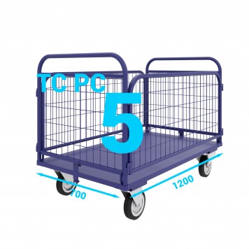 Тележка платформенная со складываемыми ручками и съемными бортами. ТС РС 5 700х1200-0