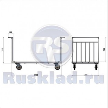 Тележка усиленная каркасная с двумя ручками. ТТД 10 800х1800-1