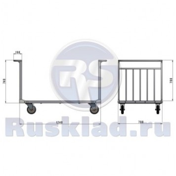 Тележка усиленная каркасная с двумя ручками. ТТД 7 800х1400-1