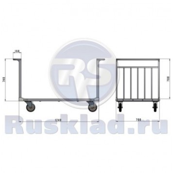 Тележка усиленная каркасная с двумя ручками. ТТД 5 700х1200-1