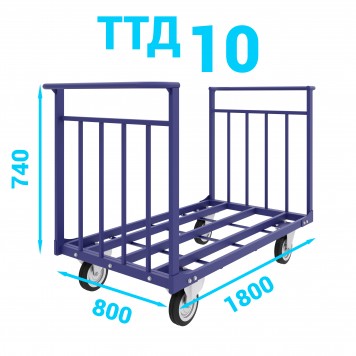 Тележка усиленная каркасная с двумя ручками. ТТД 10 800х1800-0