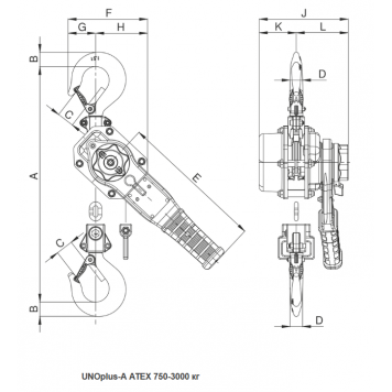 Таль ручная рычажная Yale UNOplus-A 6000 ATEX (6 т) Таль ручная рычажная Yale UNOplus-A 6000 ATEX (6 т)-2