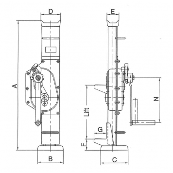 Домкрат реечный Pfaff-silberblau, модель STW-FvB 15 с фиксированным подхватом, укороченный корпус Домкрат реечный Pfaff-silberblau, модель STW-FvB 15 с фиксированным подхватом, укороченный корпус-1