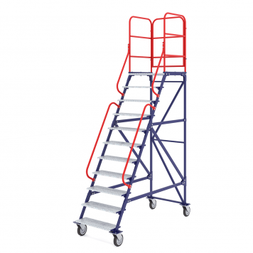 Передвижная лестница с платформой ЛР 10.1 (десять ступеней, один лестничный марш)-0
