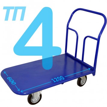 Тележка платформенная ТП 4 (г/п 300-550 кг, 600х1200 мм, колёса на выбор)-0
