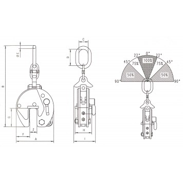Захват для металлических листов с поворотной петлей Tigrip TBS 2.0 (2000кг)-1