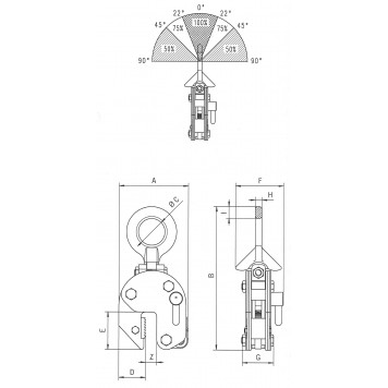 Захват для металлических листов с поворотной петлей Tigrip TBS 2.0 (2000кг)-2