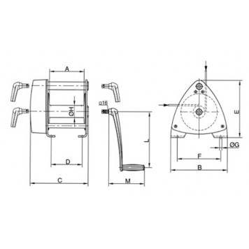 Лебедка ручная алюминиевая консольная PFAFF SW K GAMMA 200 кг (без каната) Лебедка ручная алюминиевая консольная PFAFF SW K GAMMA 200 кг (без каната)-1