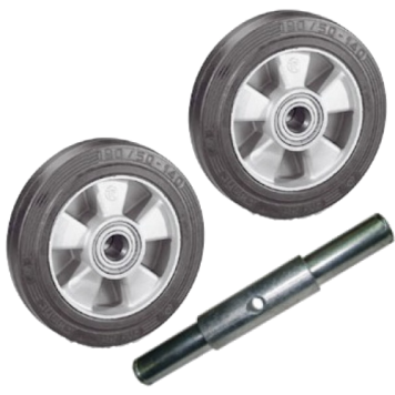 Комплект из двух колёс D200 PFAFF (ступица 60мм) и оси 25-316 (длина 190мм)-0