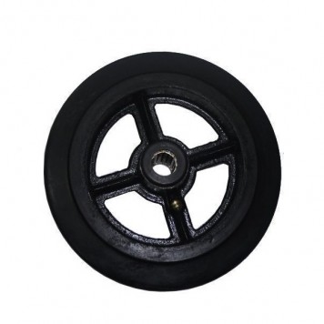 Колесо большегрузное D80 (200 мм - диаметр) обрезиненное без кронштейна-0