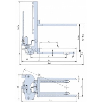 Ручной гидравлический штабелер PFAFF HV 1008 (г/п 500 кг, в/п 900 мм)-2