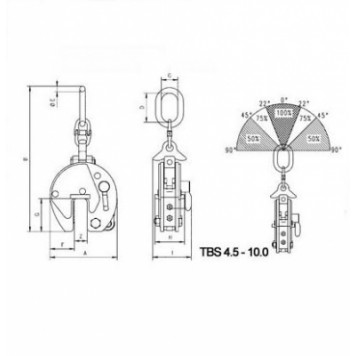 Захват для металлических листов с поворотной петлей Tigrip TBS 2.0 (2000кг)-4