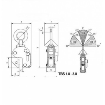 Захват для металлических листов с поворотной петлей Tigrip TBS 2.0 (2000кг)-5