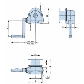 Лебедка ручная алюминиевая консольная PFAFF SW KAL 1120 кг Лебедка ручная алюминиевая консольная PFAFF SW KAL 1120 кг-1