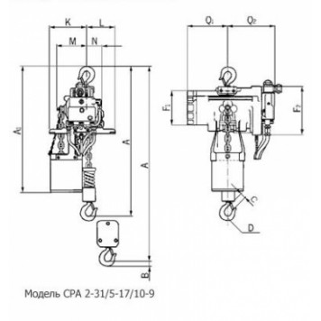 Таль пневматическая Yale CPA ATEX 1-13 (125 кг) Таль пневматическая Yale CPA ATEX 1-13 (125 кг)-3