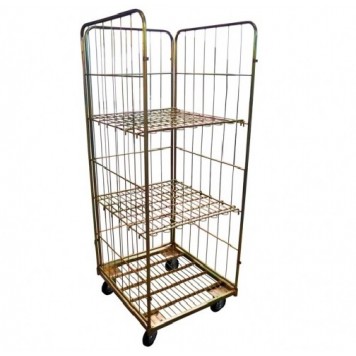 Ролл-контейнер К-1 (цинк) + колеса 125 мм (700х780х1600 мм, г/п 300 кг)-0