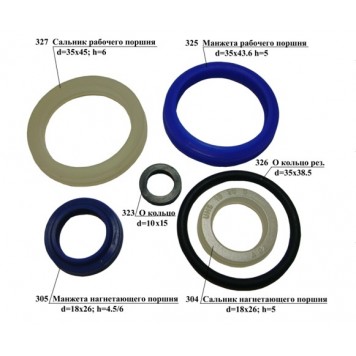 №304, 305, 323, 326, 327 Ремкомплект гидроузла в сборе (35мм) для гидравлической тележки (рохли) №304, 305, 323, 326, 327 Ремкомплект гидроузла в сборе (35мм) для гидравлической тележки (рохли)-0